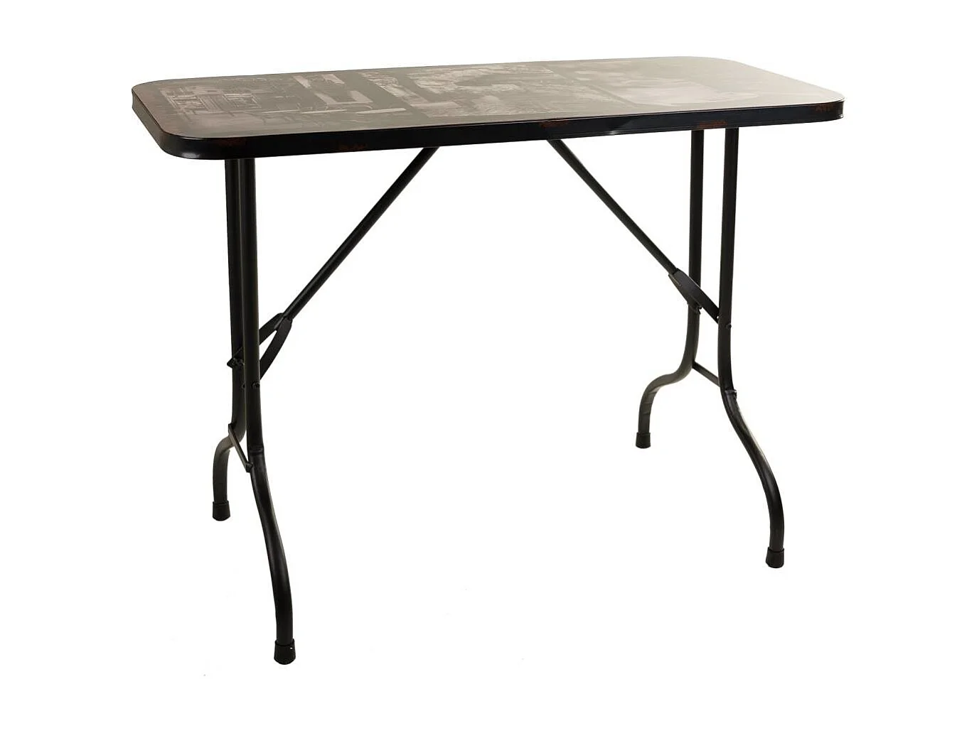 Tavolo rettangolare in metallo nero 100x47x75h