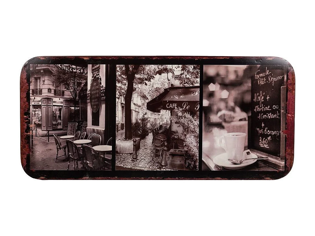 Tavolo rettangolare in metallo nero 100x47x75h