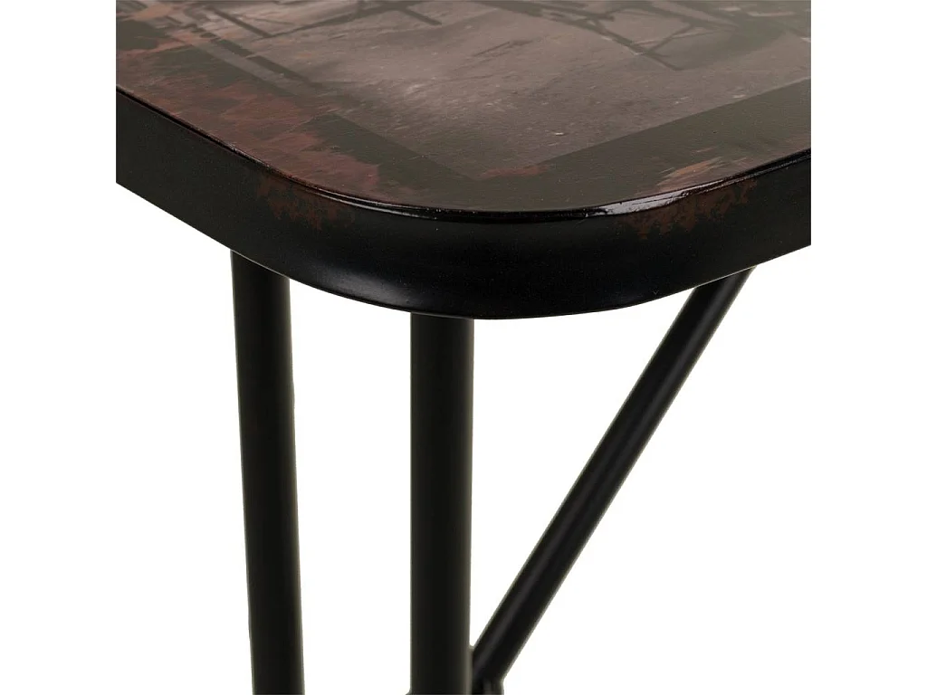 Rechteckiger schwarzer Metalltisch 100x47x75h cm