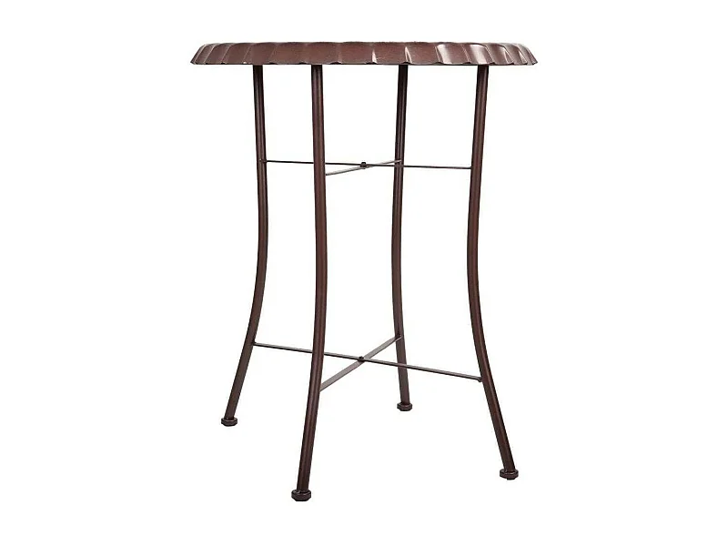 Mesa redonda de metal branco d60x71