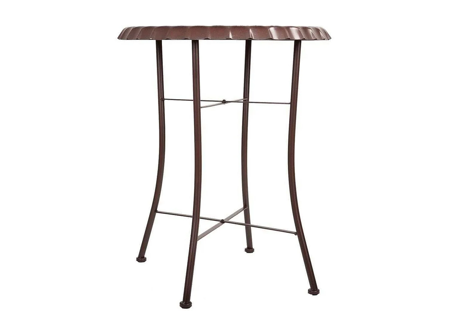 Mesa redonda de metal branco d60x71