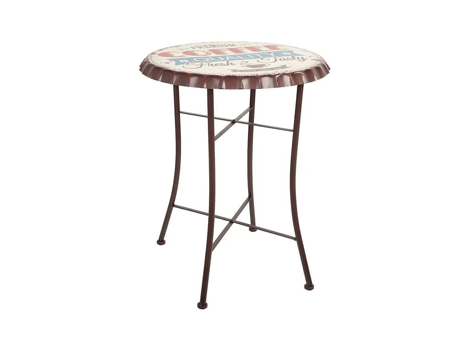 Mesa redonda de metal branco d60x71