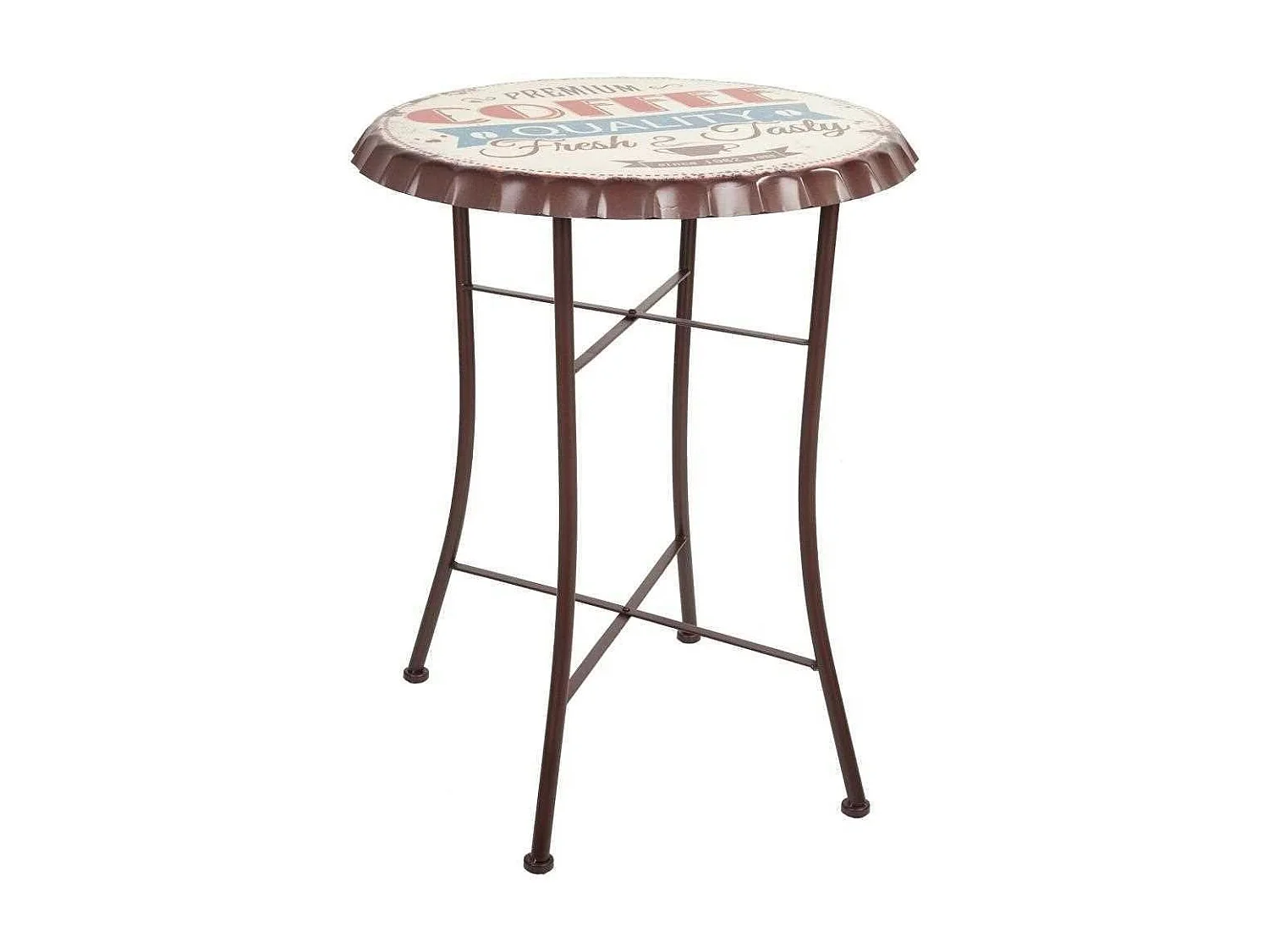 Mesa redonda de metal blanca d60x71