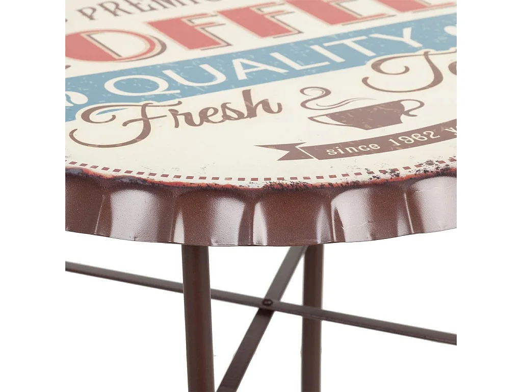 Mesa redonda de metal blanca d60x71