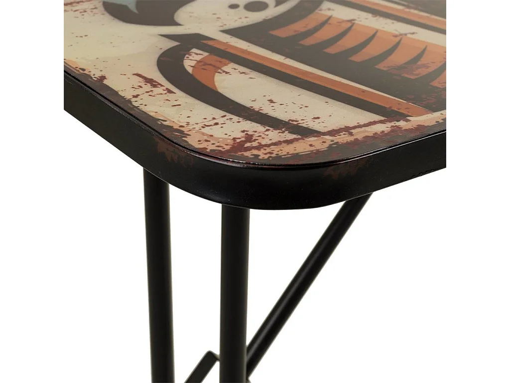 Mesa retangular de metal preto 100x47x75