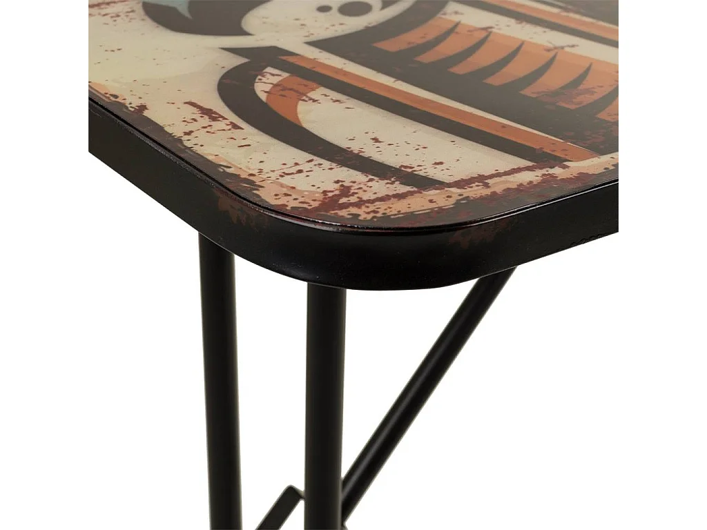 Mesa retangular de metal preto 100x47x75