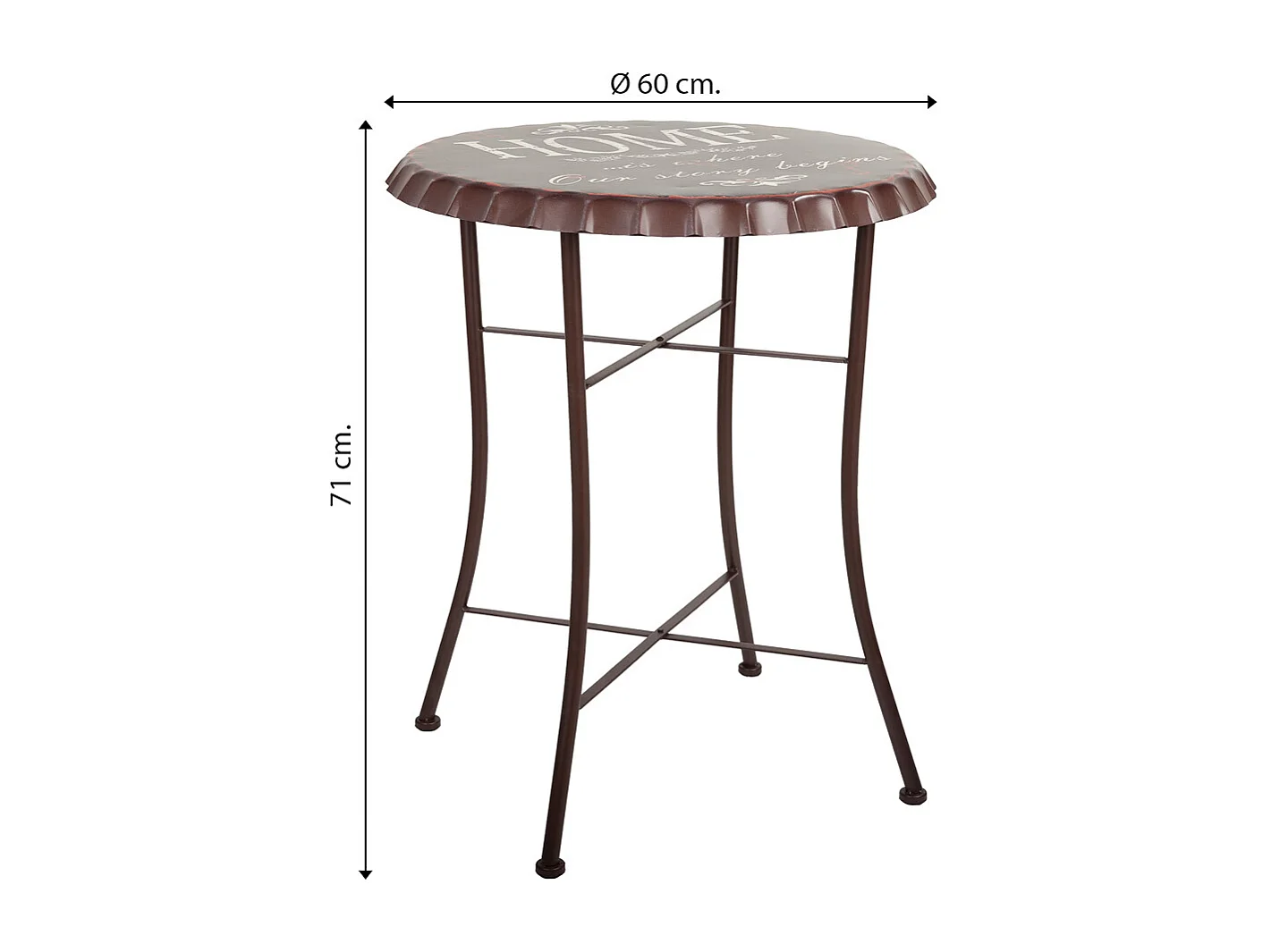 Mesa redonda de metal negra d60x71h cm