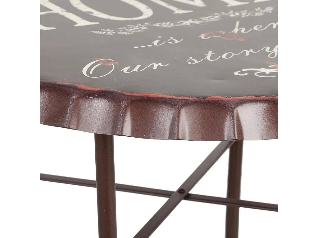 Runder schwarzer Metalltisch, Ø60 x H71 cm