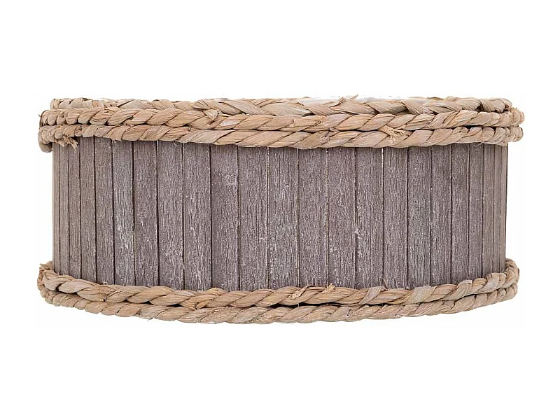 Set di 3 cestini ovali in legno grigio