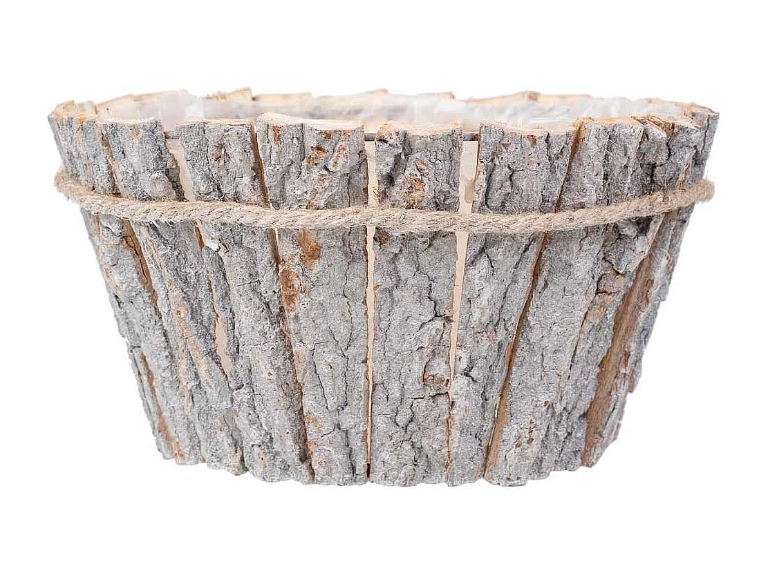 Set mit 2 braunen Holzkörben