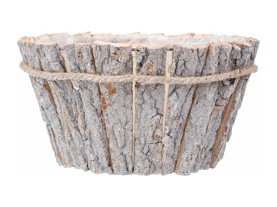 Set mit 2 braunen Holzkörben