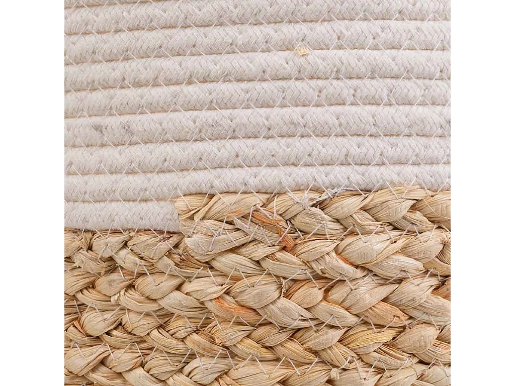 Cesto blanco de cuerda trenzada d30x30