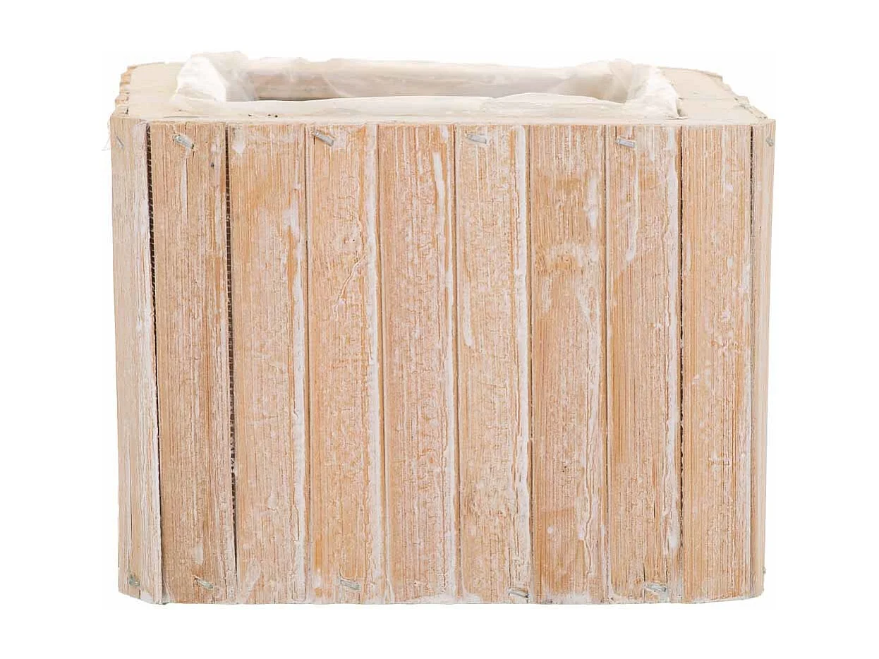 Panier carré en bois marron 14.5x14.5x11h