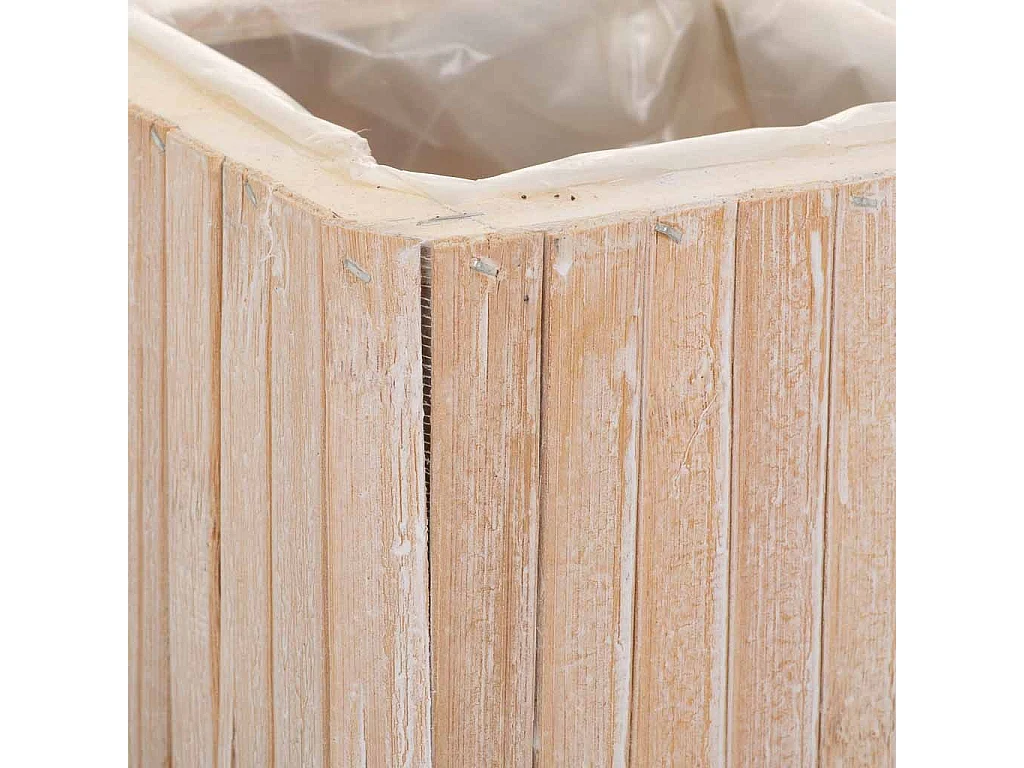 Panier carré en bois marron 14.5x14.5x11h