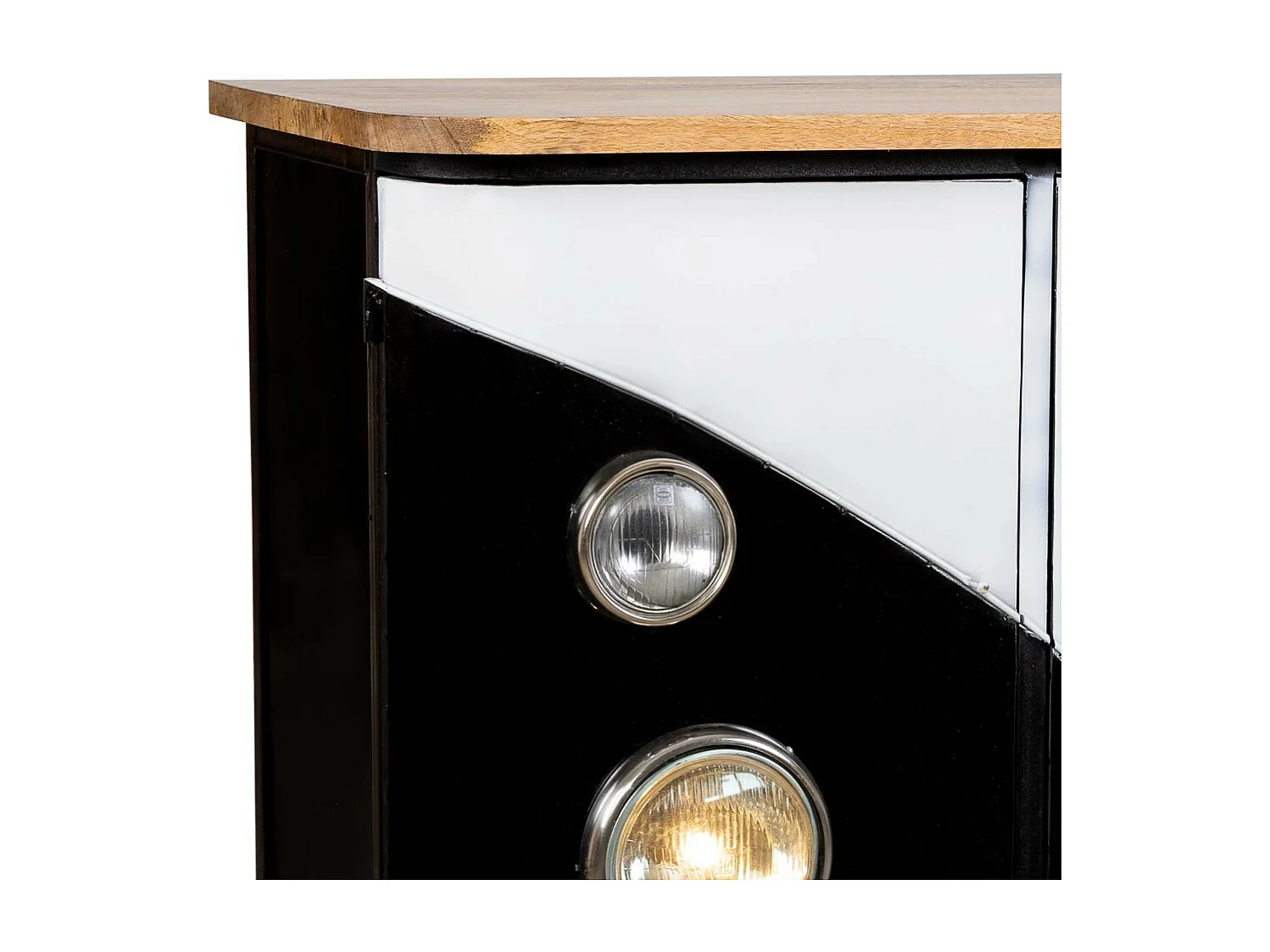 Aparador furgoneta de madera y metal azul 150x47x86