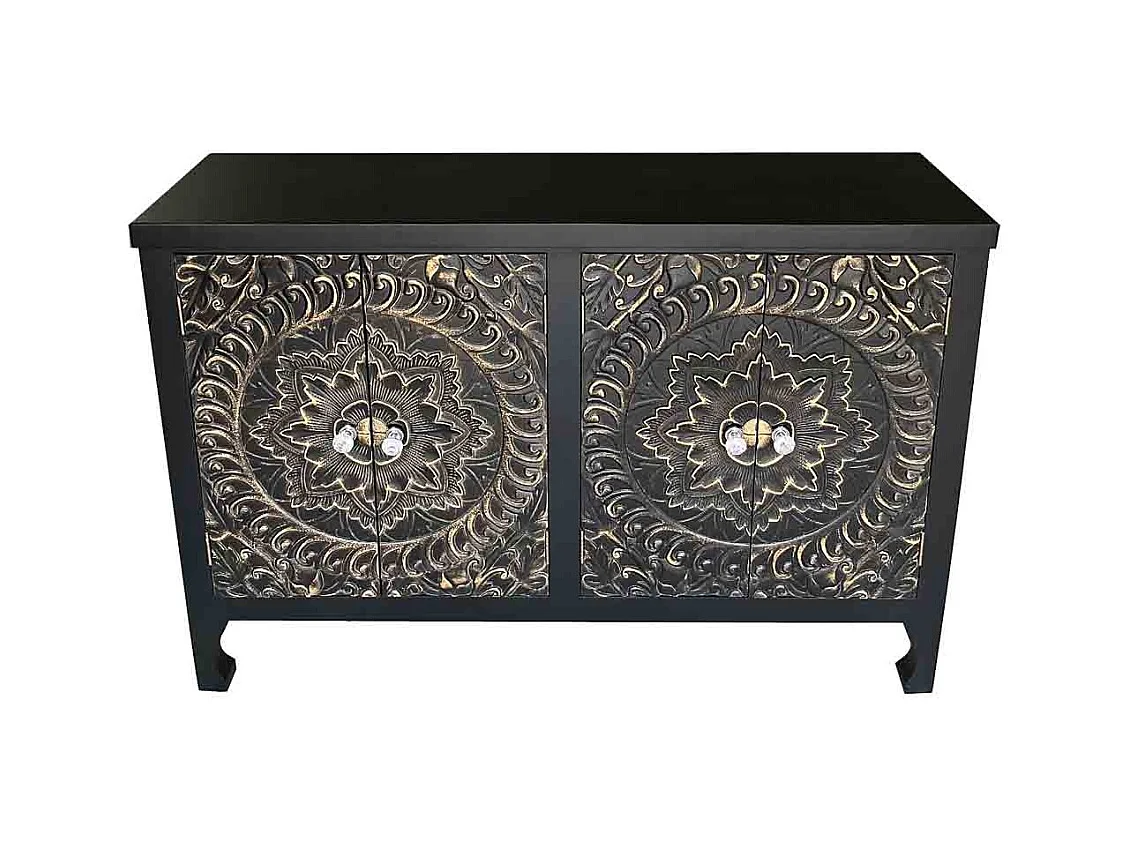 Credenza in legno con 4 porte 100,5x26x70