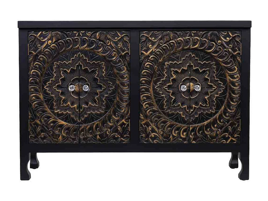 Aparador de madeira com 4 portas 100,5x26x70