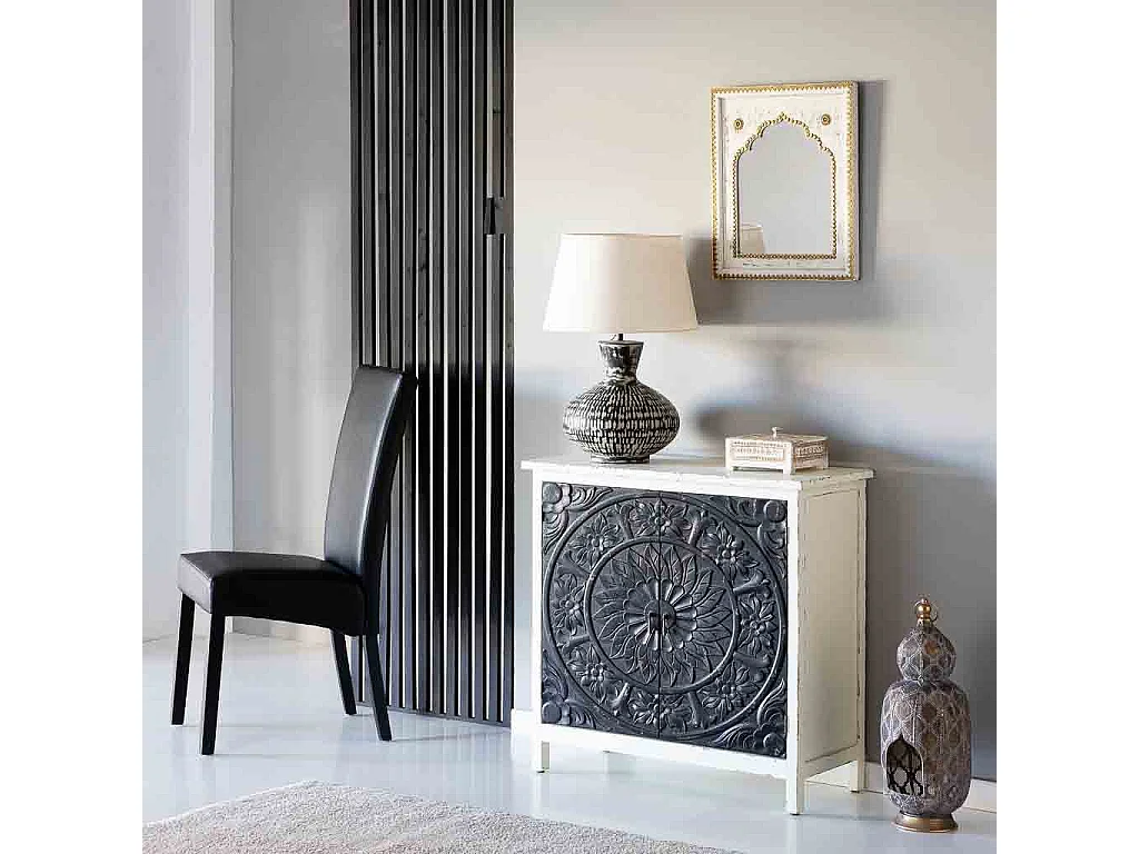 Credenza in legno con 2 porte 83,5x38x82,5