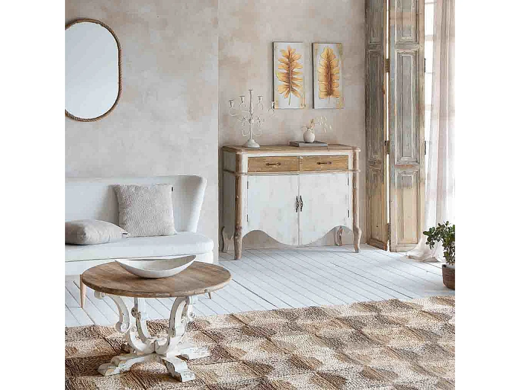 Credenza in legno in finitura invecchiata 120x38x92