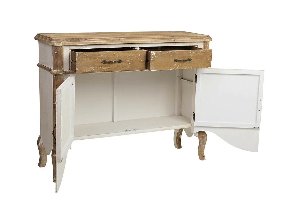 Credenza in legno in finitura invecchiata 120x38x92