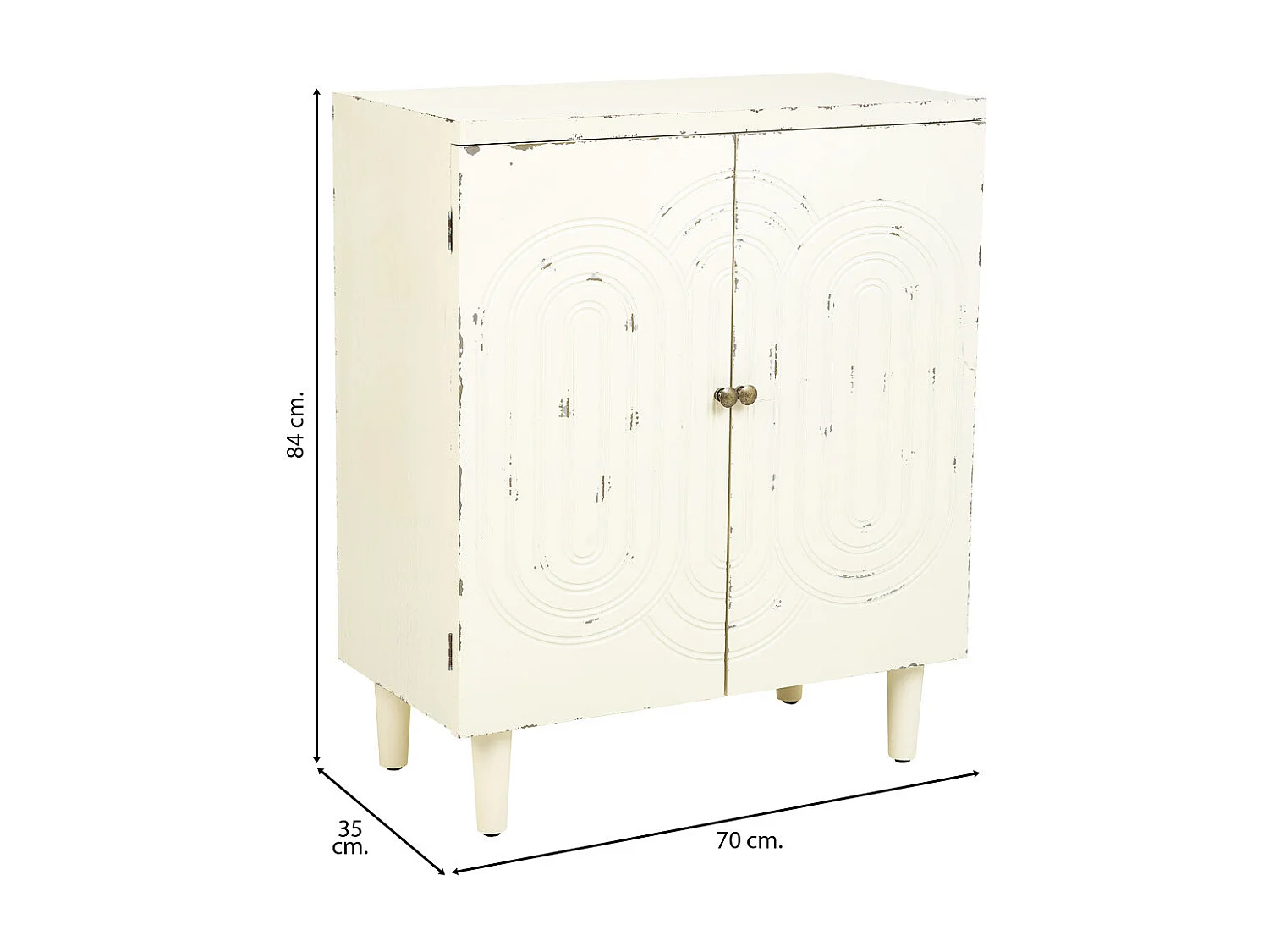 Credenza in legno con 2 porte 70x35x84