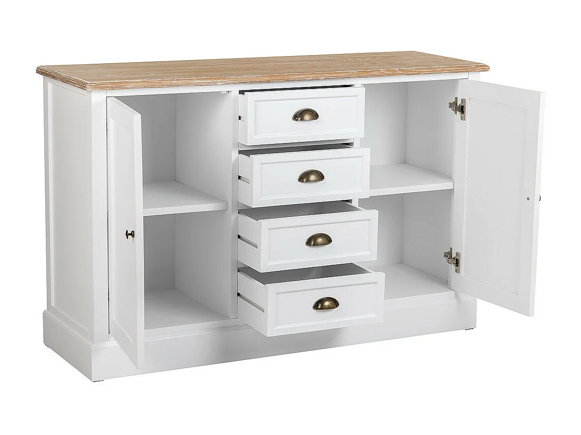 Buffet en bois blanc 124x40x80h