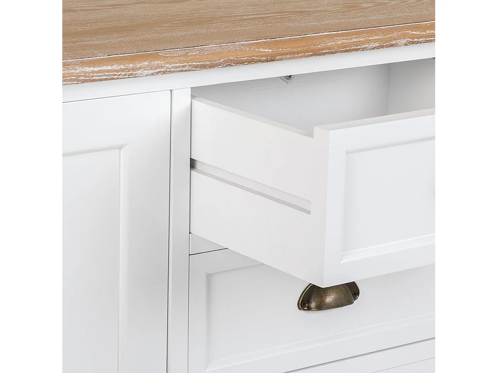 Buffet en bois blanc 124x40x80h