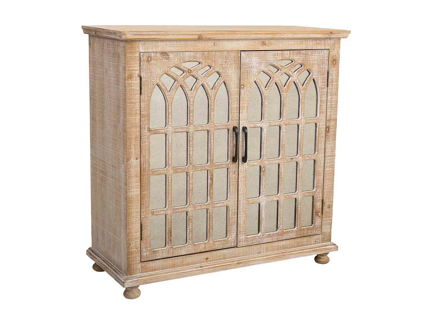 Aparador de madera y cristal 2 puertas 90x38x85h cm