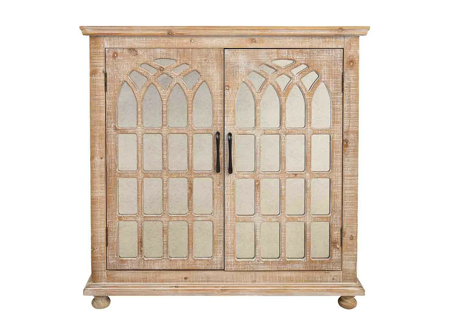 Aparador de madera y cristal 2 puertas 90x38x85h cm