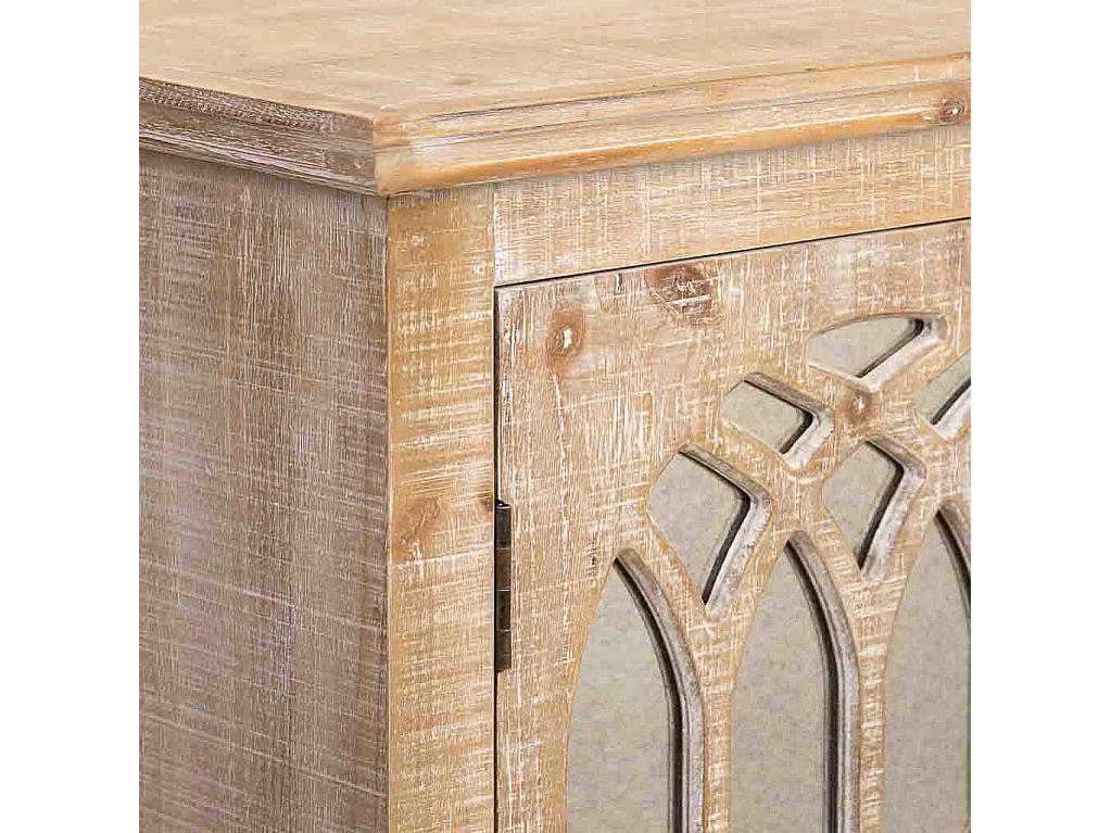 Aparador de madera y cristal 2 puertas 90x38x85h cm