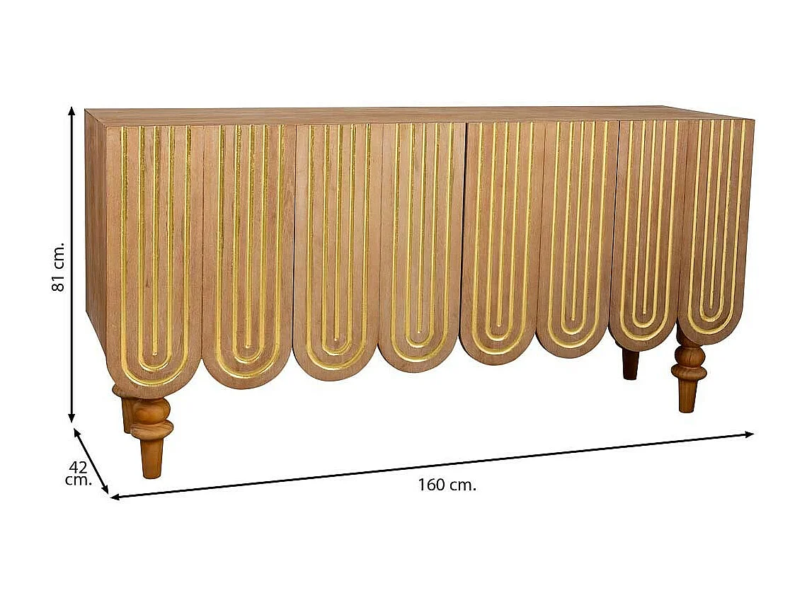 Corredor de madeira castanha 160x42x81