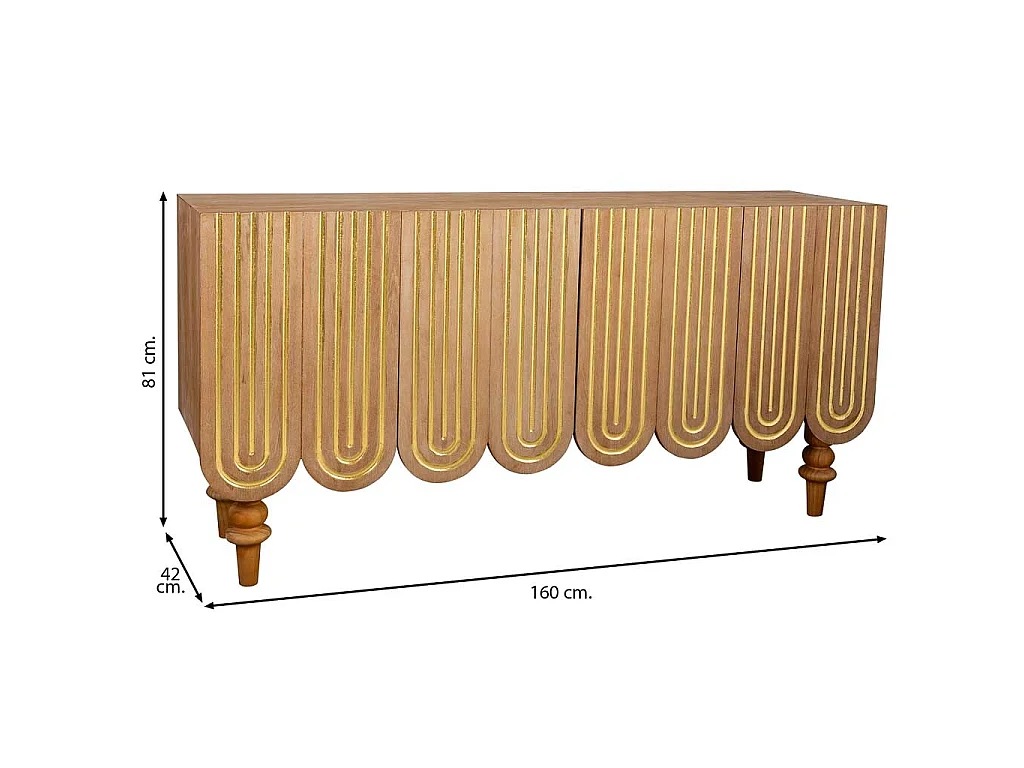 Mobile da ingresso in legno marrone 160x42x81