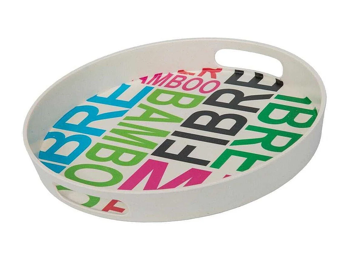 Set di 2 vassoi in bambù colorati