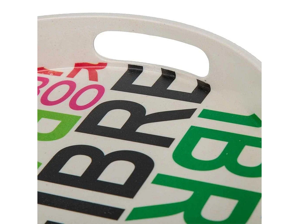 Conjunto de 2 bandejas coloridas de bambu