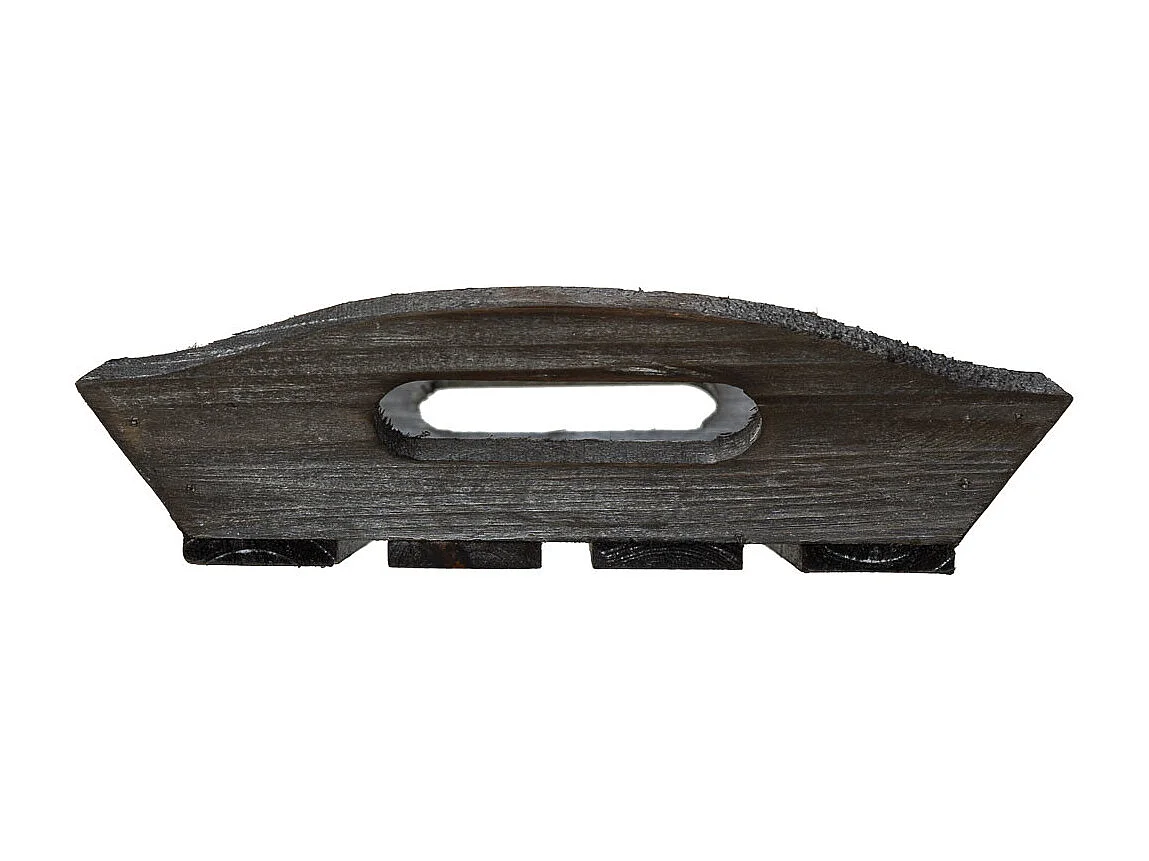 Bandeja de madeira cinza 32x20x4/6,5