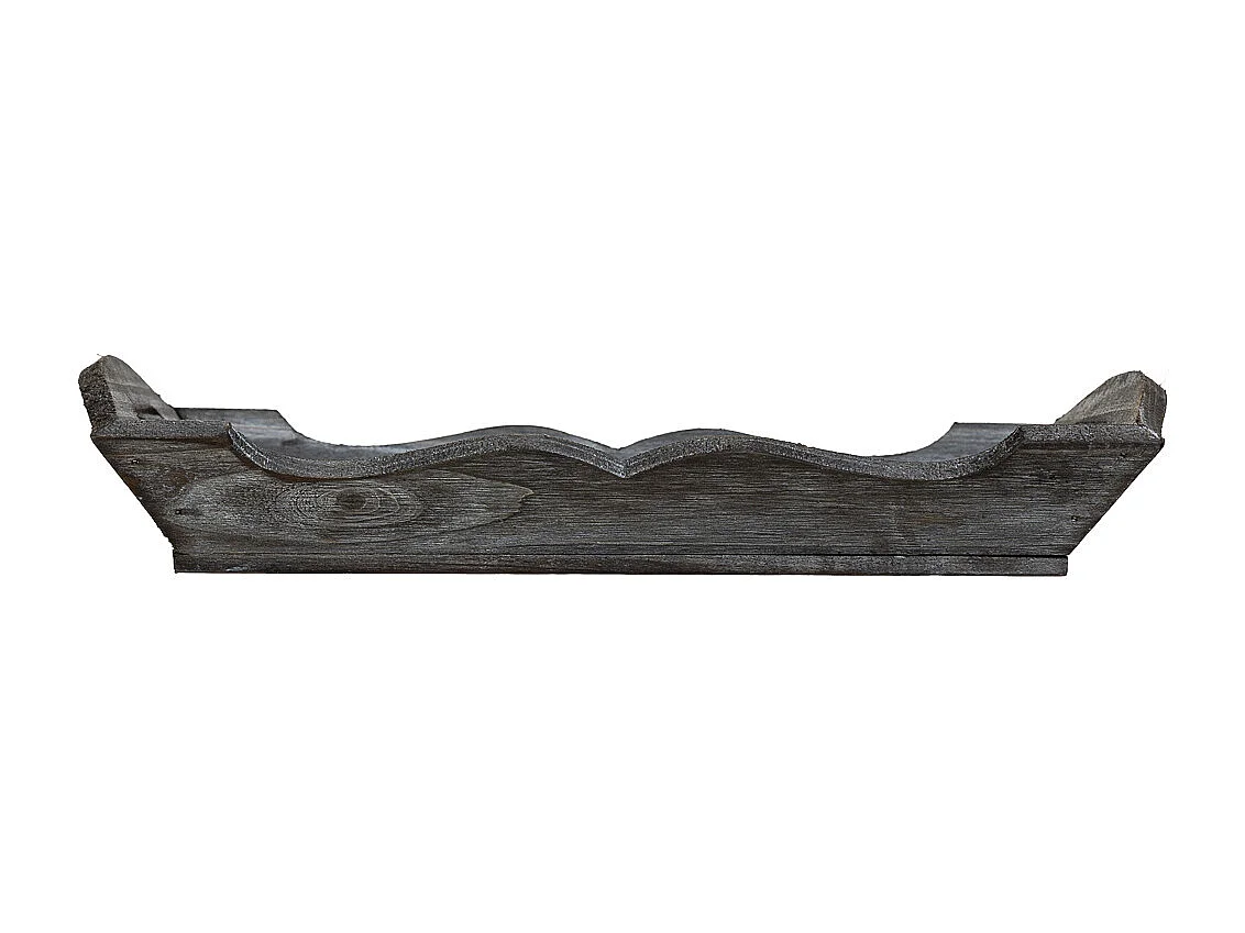 Graues Holztablett 32x20x4/6,5h cm