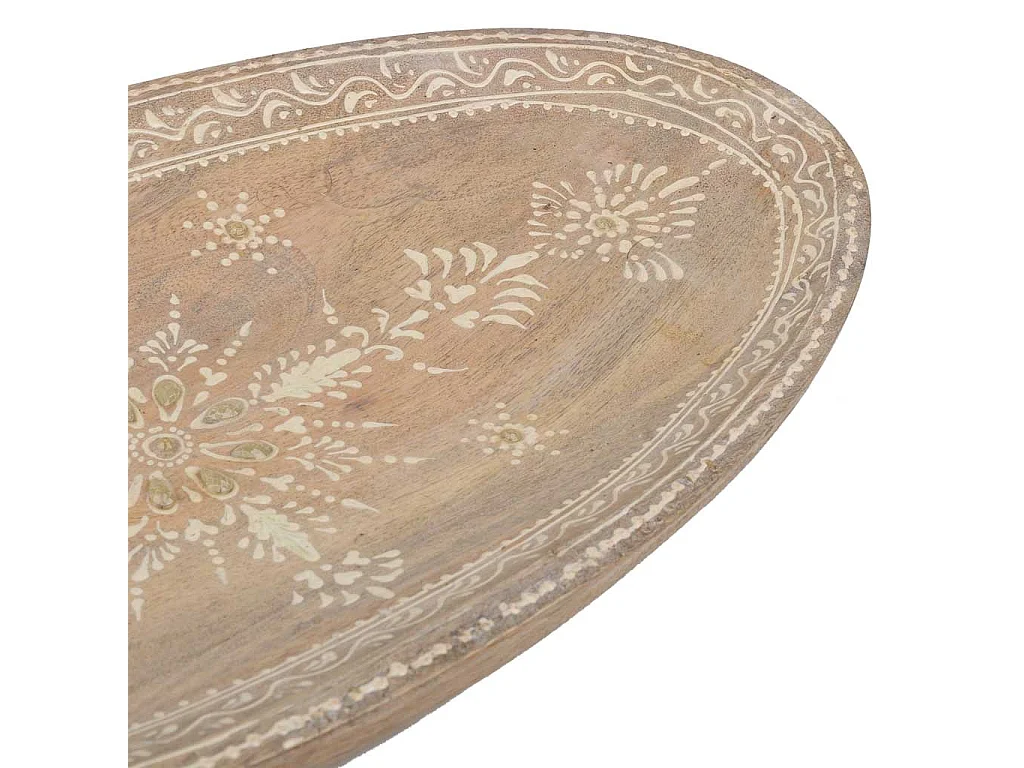 Centrotavola in legno dipinto a mano marrone 35,5x20x2,5h