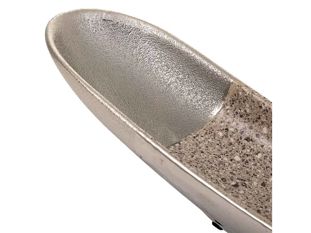 Silberner Keramikaufsatz 43x12x5,5h cm