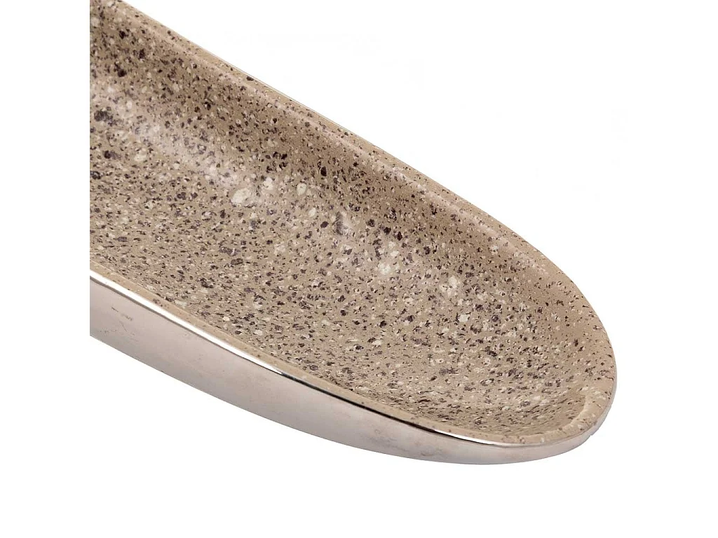 Silberner Keramikaufsatz 43x12x5,5h cm