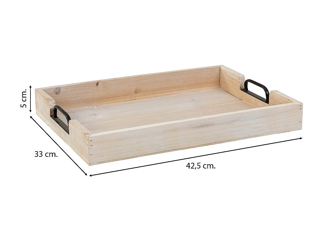 Bandeja de madeira branca 42,5x33x5