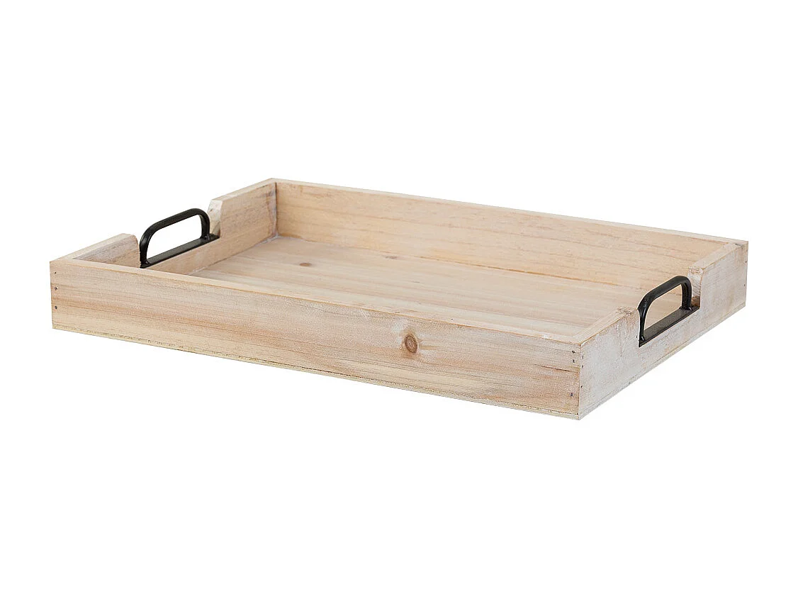 Bandeja de madeira branca 42,5x33x5