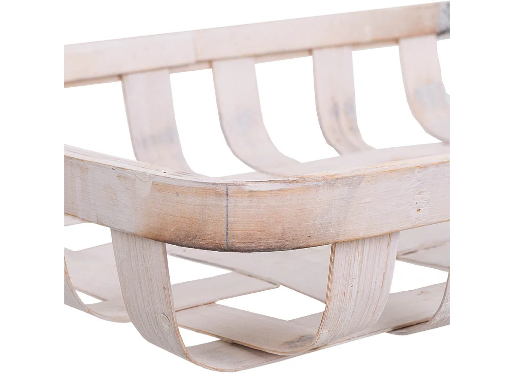 Bandeja de bambú blanca 36x26x6