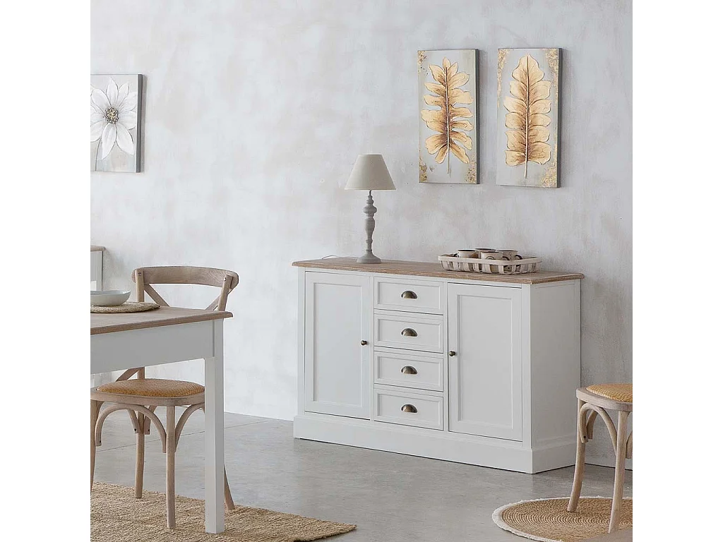 Vassoio in bambù bianco 36x26x6h