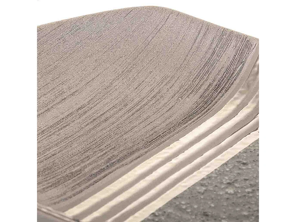 Tafelaufsatz aus silberner Keramik, 38 x 26,5 x 5,5 h cm