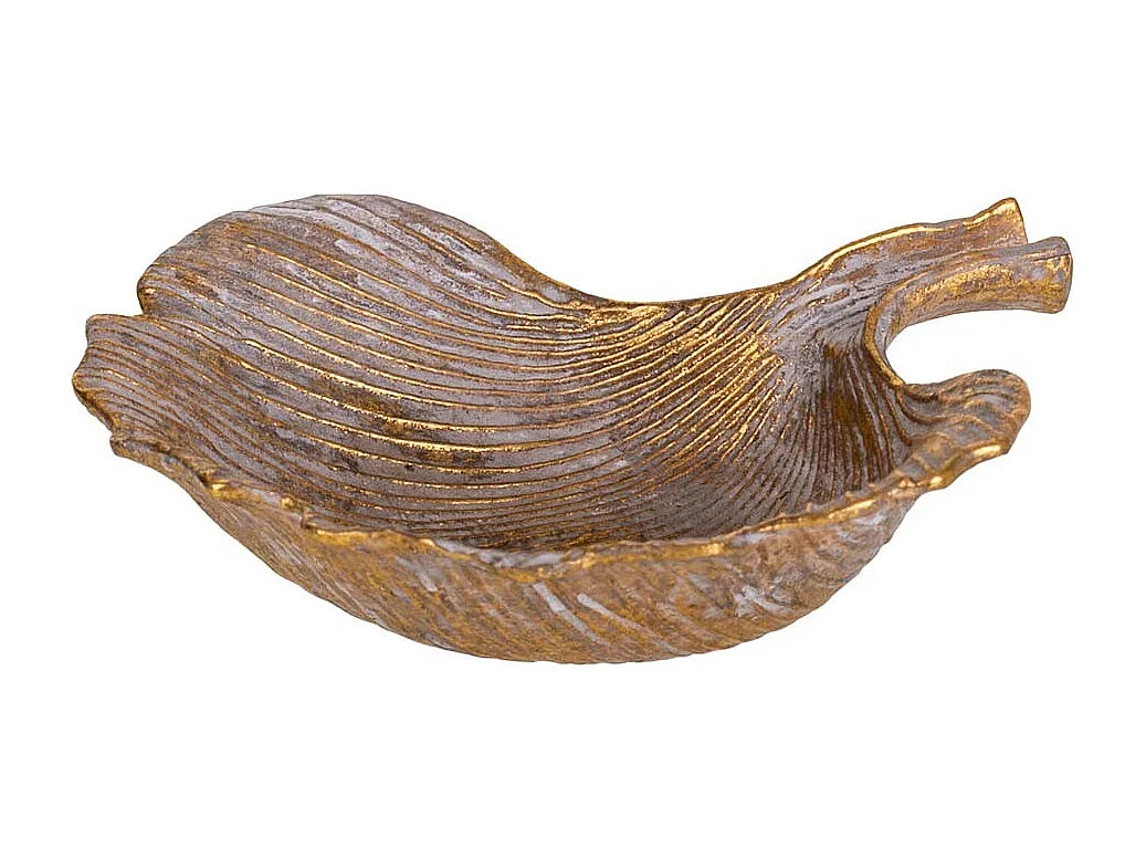 Goldenes Dekorationsblatt 10x10x2,5h cm