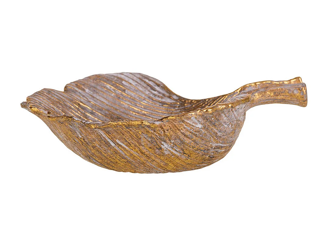 Goldenes Dekorationsblatt 10x10x2,5h cm