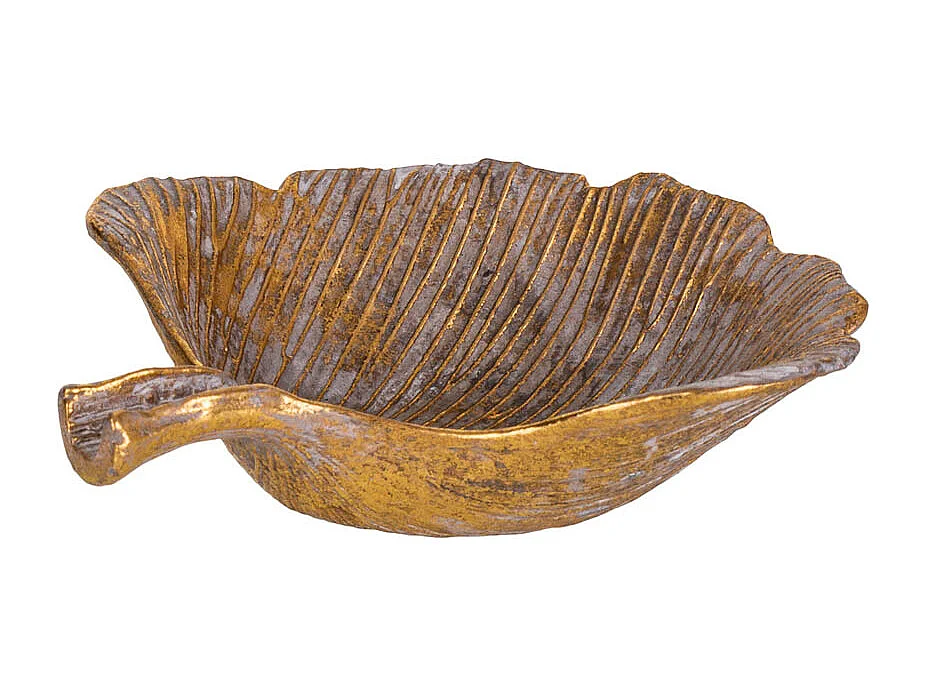 Goldenes Dekorationsblatt 10x10x2,5h cm