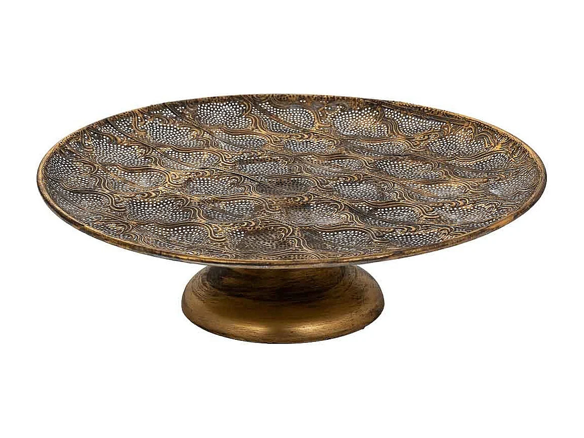 Mesa de centro em metal dourado 48x48x15