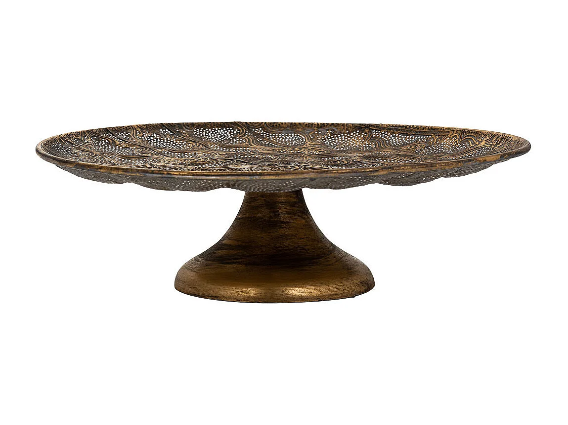 Mesa de centro em metal dourado 48x48x15