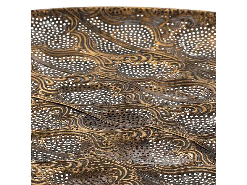 Mesa de centro em metal dourado 48x48x15